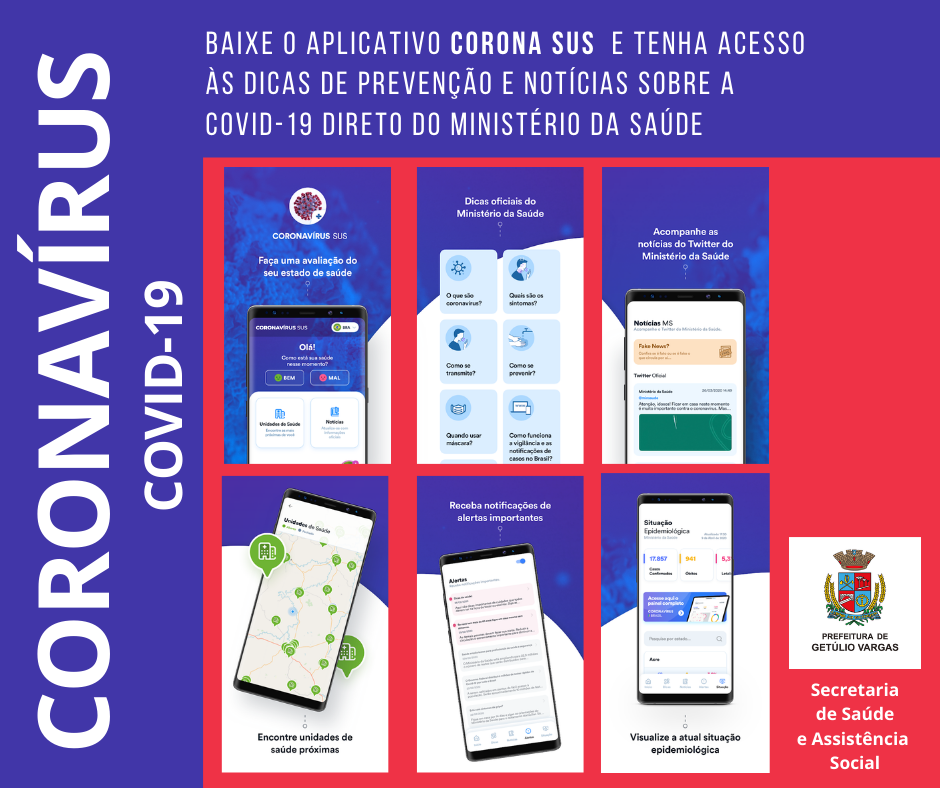Baixe o aplicativo CORONA SUS