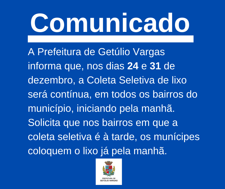 Coleta seletiva no feriado