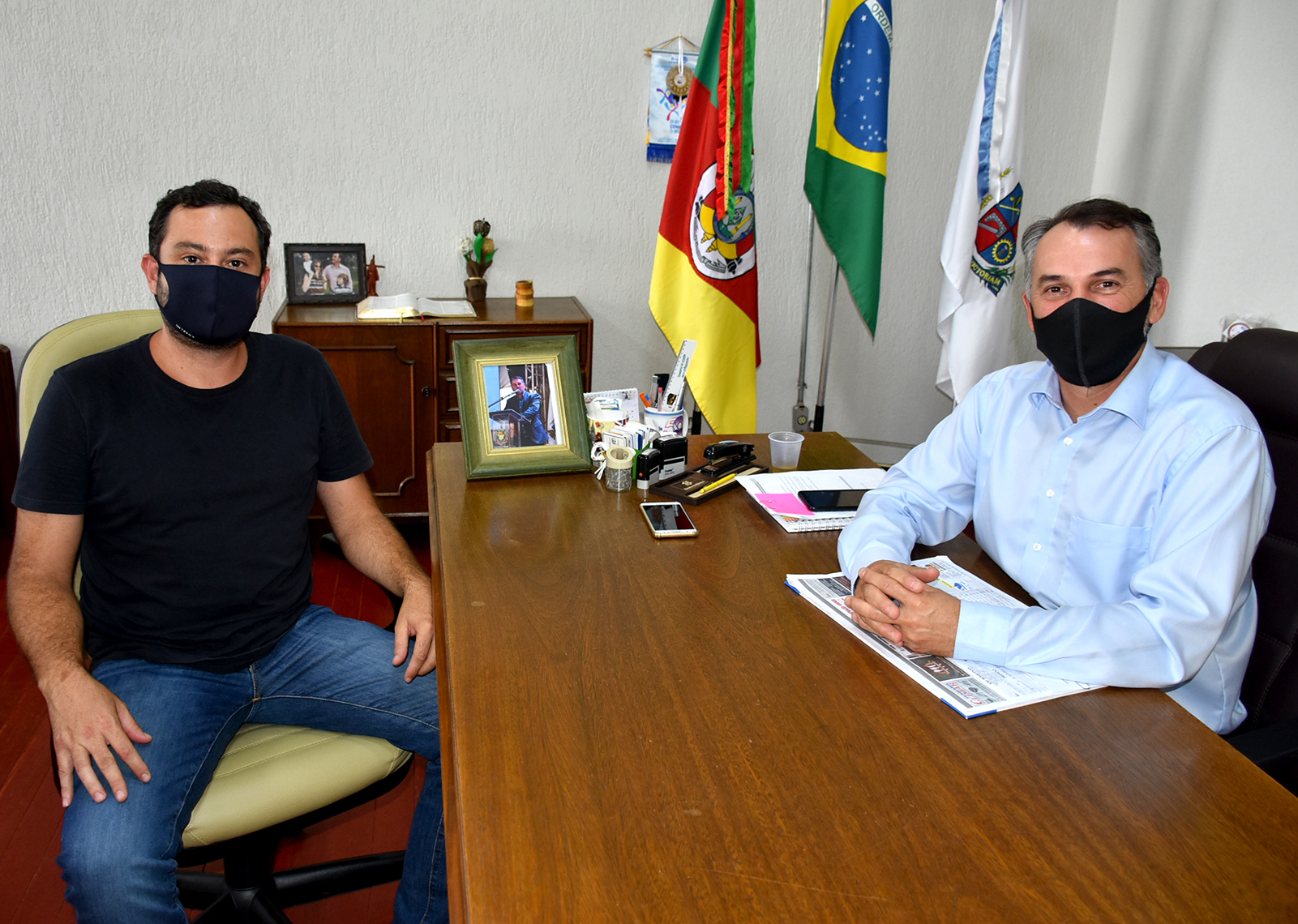 Vereador Dinarte Farias com o prefeito Mauricio Soligo