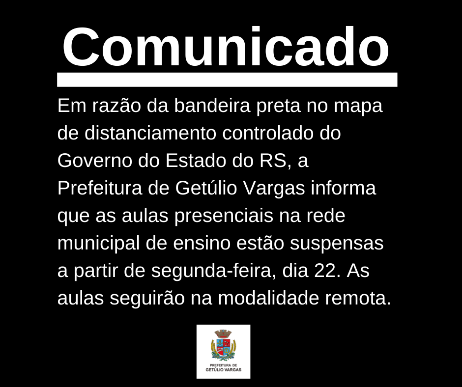 Aulas presenciais suspensas