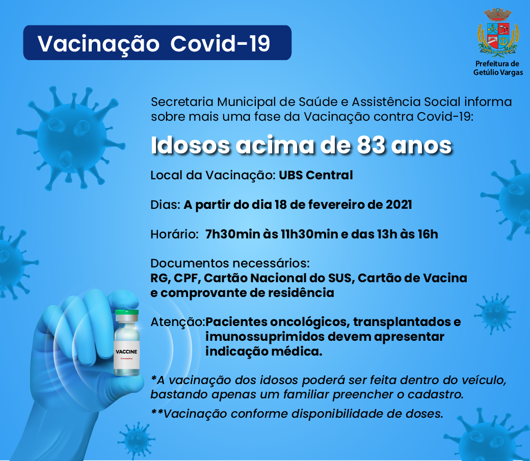 VAcinação acima 83 anos