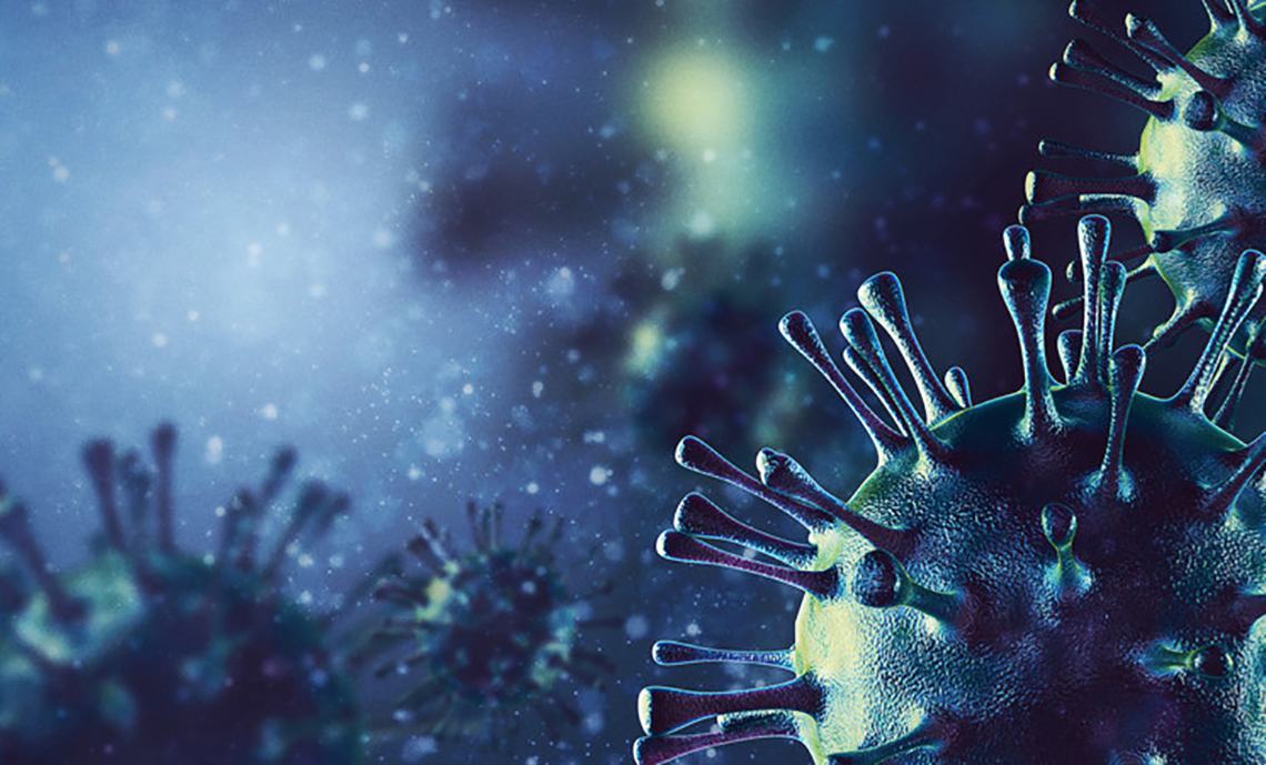 3d microscopic photo of COVID-19 Coronavirus