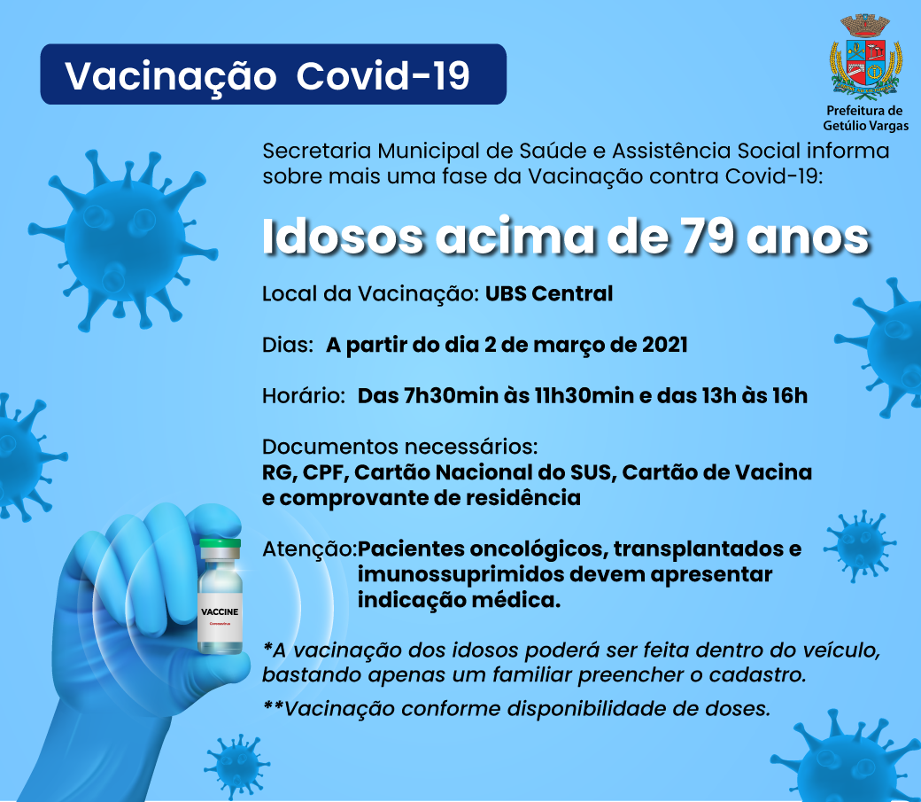 VAcinação acima 79 anos