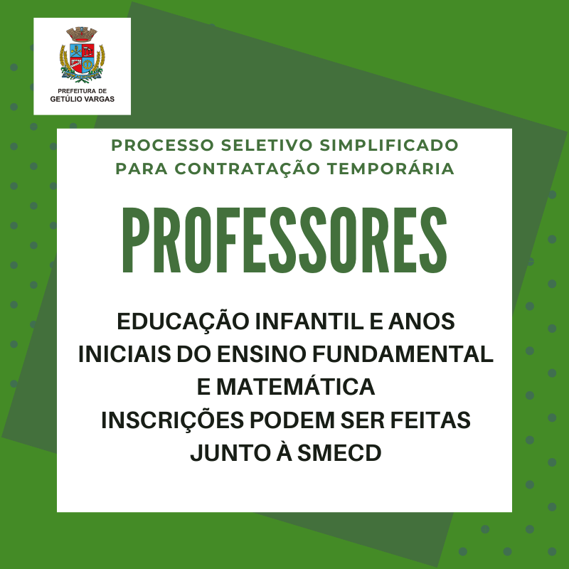 Processo seletivo professores