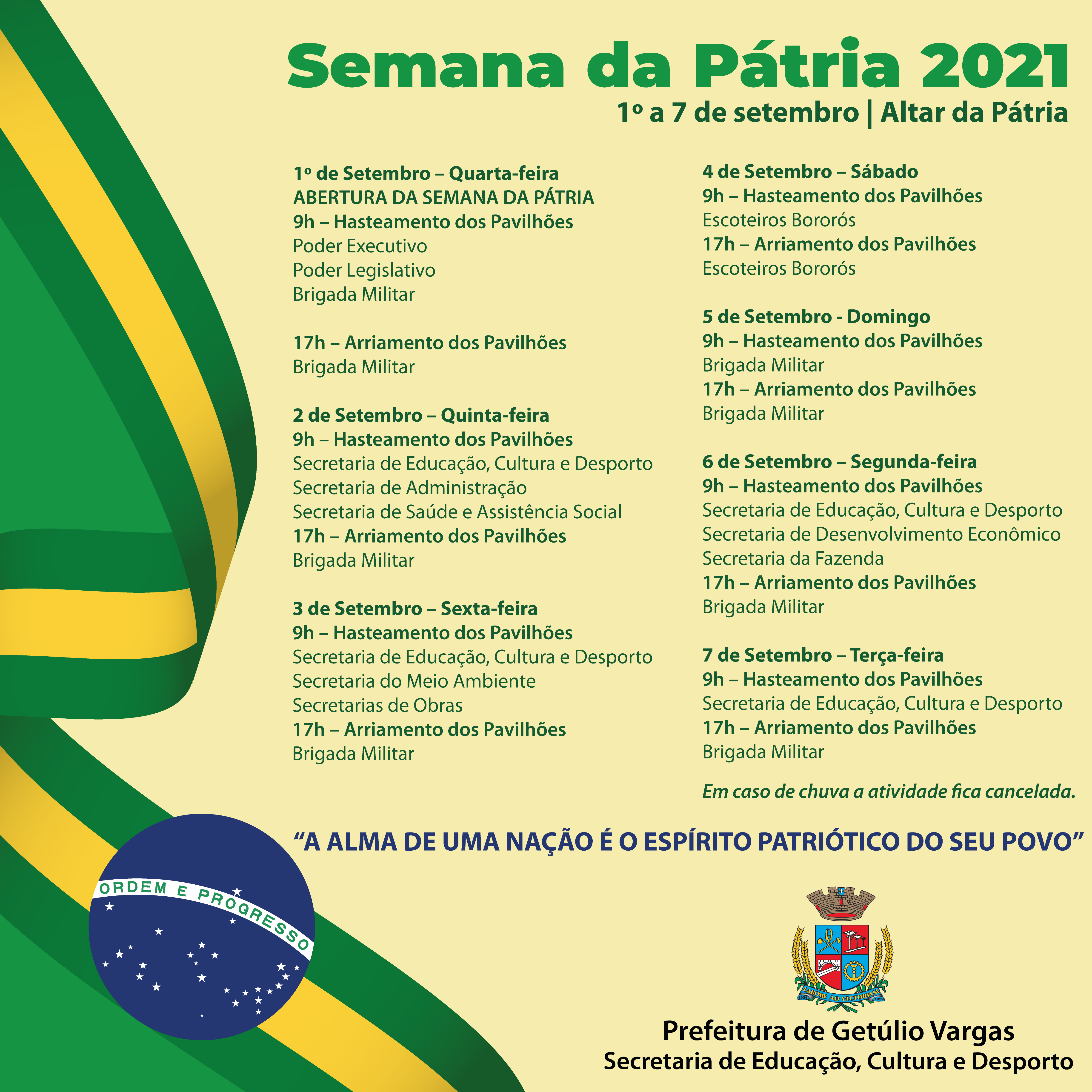 Programação Semana da Pátria