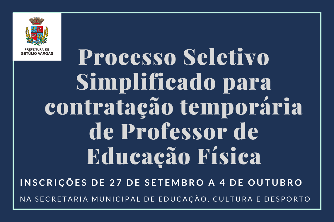 Processo Seletivo para contratação de professor de educação física