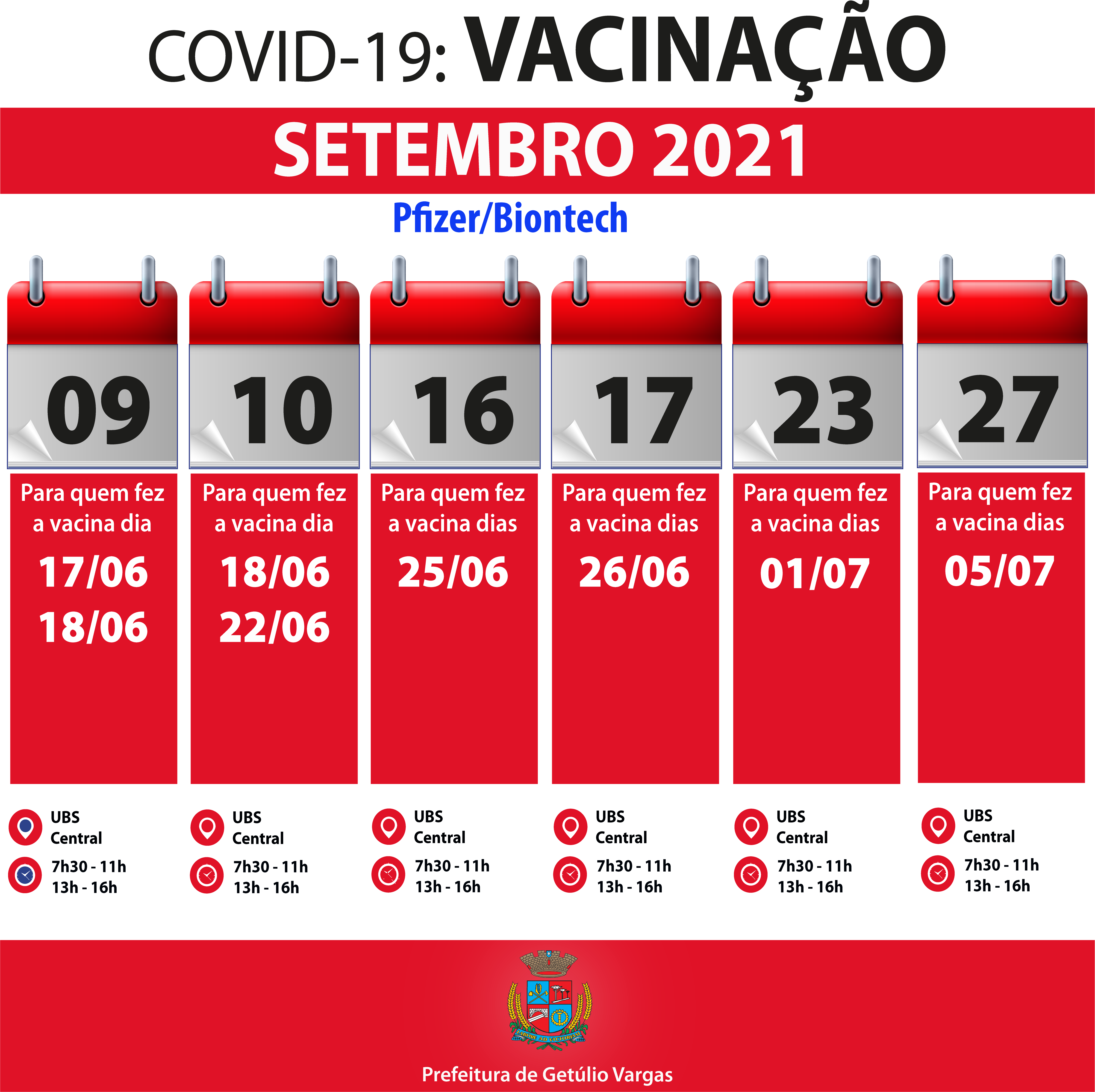 VAcinas adiantadas sETEMBRO pFIZER