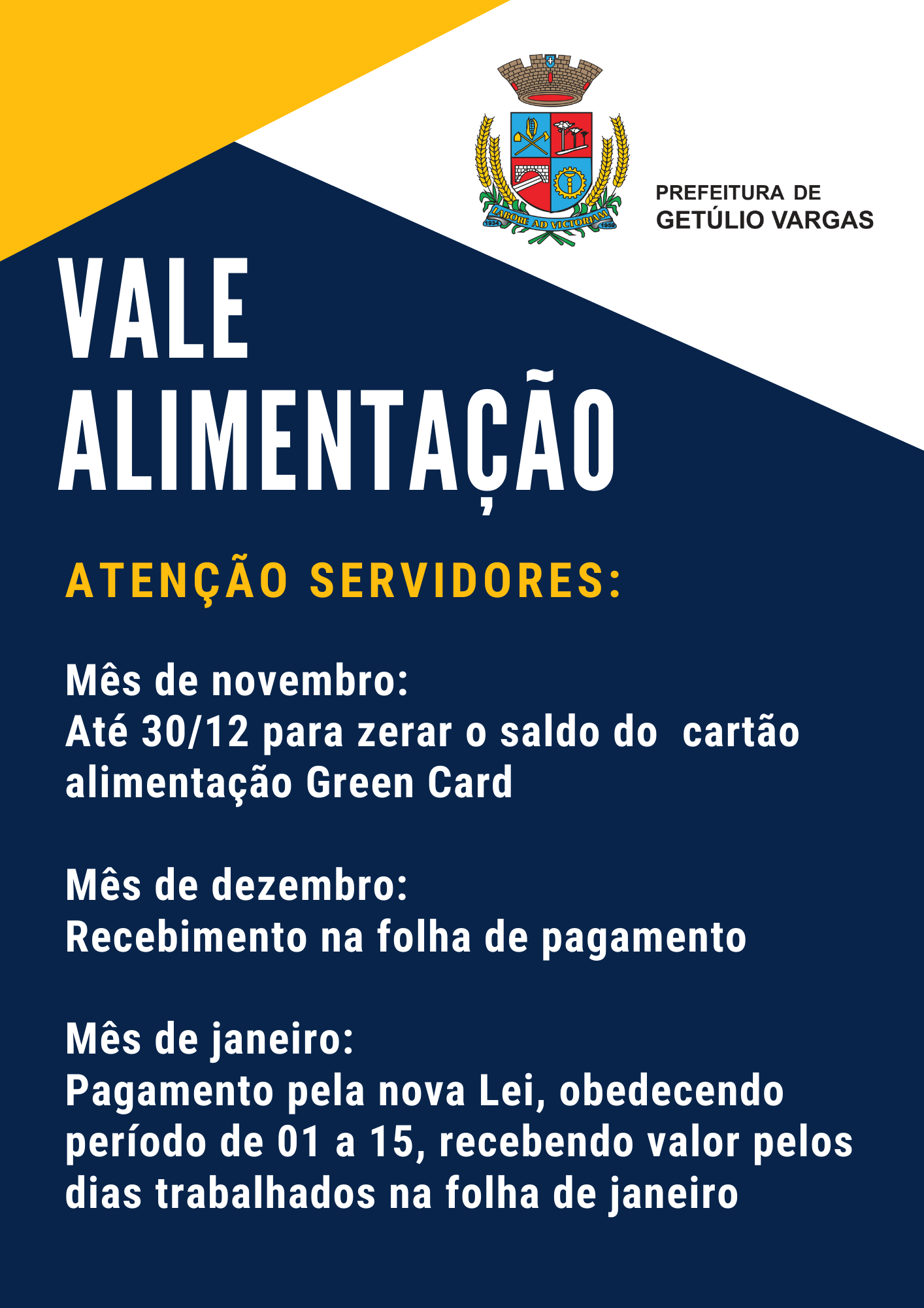 Vale alimentação servidores