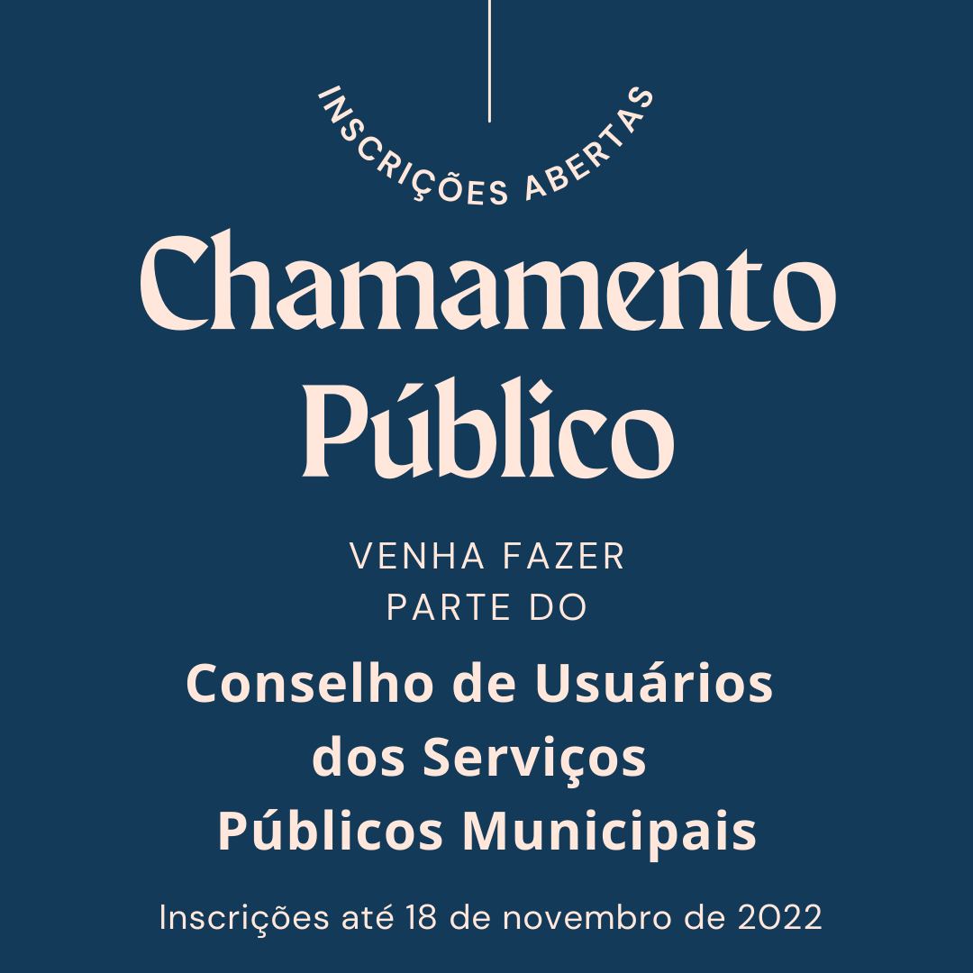 Inscrições abertas chamamento público