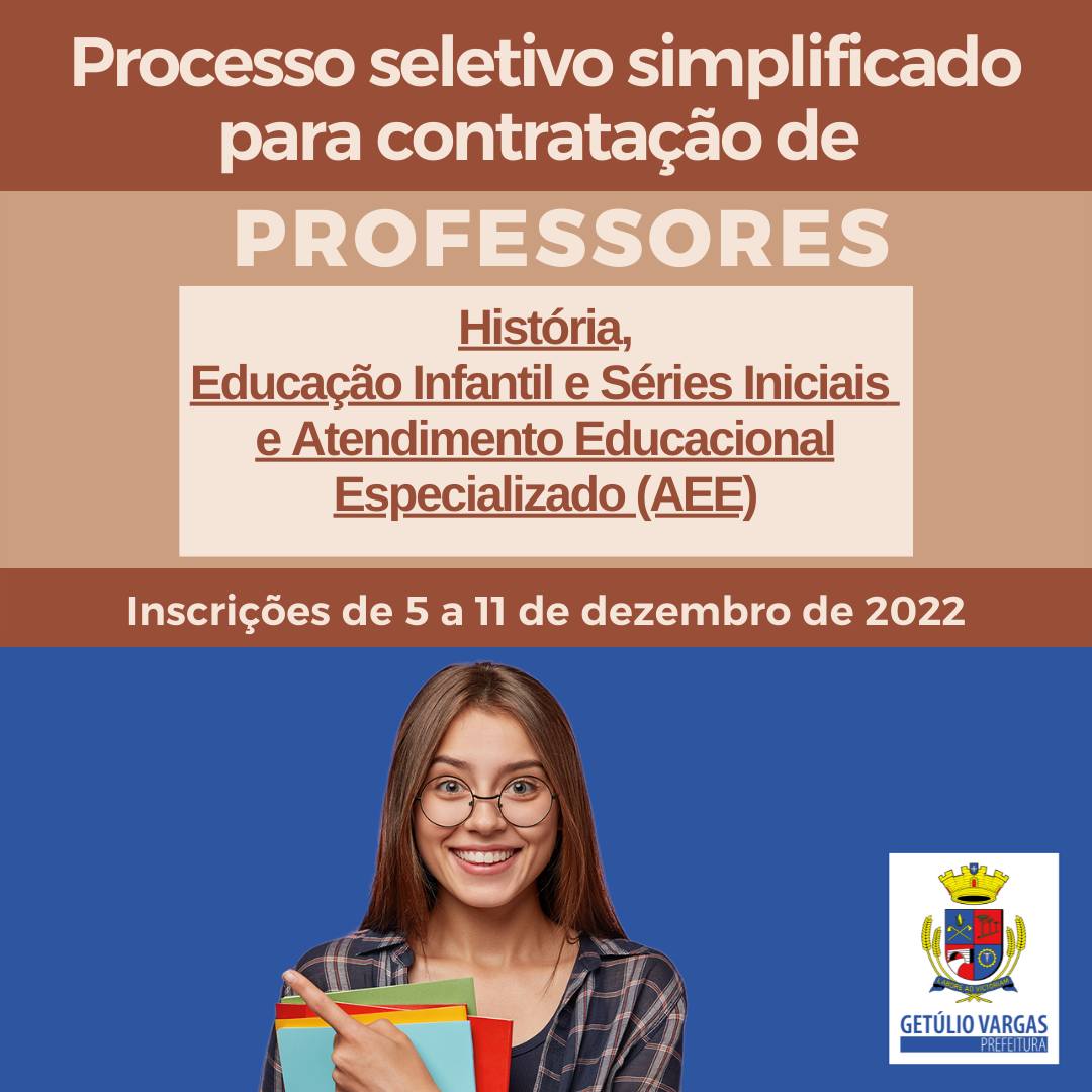 Processo seletivo até 11 de dezembro
