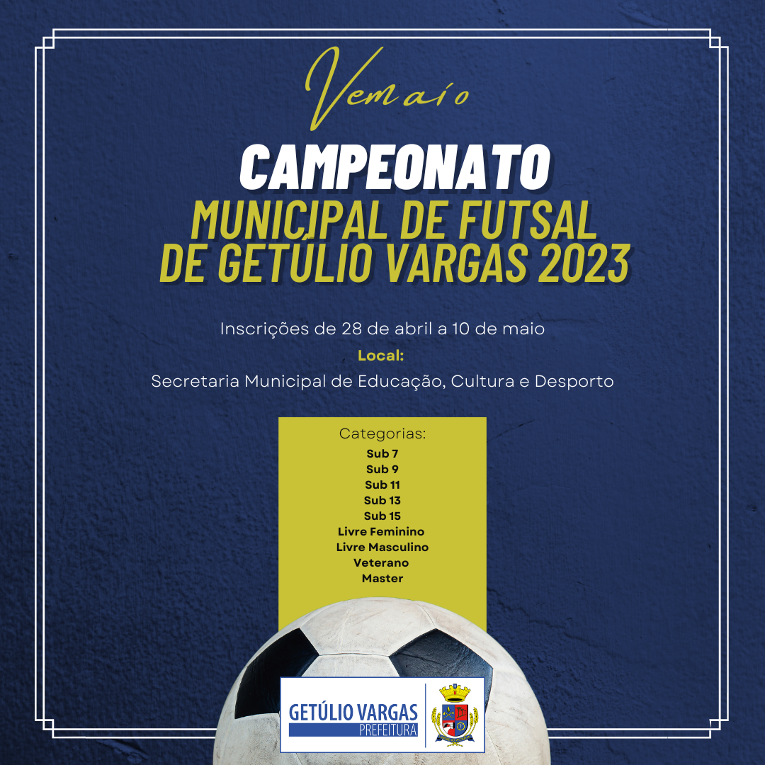 Cartaz - Inscrições Campeonato Futsal