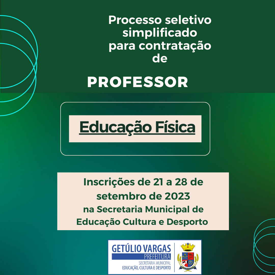 Processo seletivo Educação Física